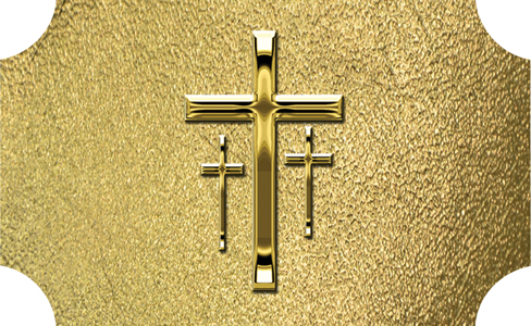 DLP517 517 GD SH GD Gold 3 Crosses Shimmer Gold